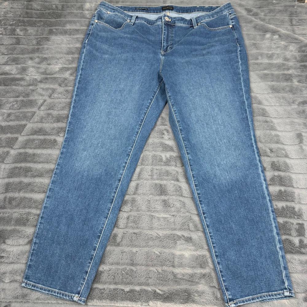 Talbots Slim Ankle Jeans 20W Palma Wash Medium Blue Stretch Denim VN5214